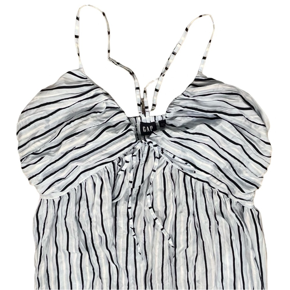 Tie-Front Ruffle Hem Maxi Dress XL Prairie Cottage core Y2K Boho Coastal Cowgirl - Picture 6 of 11
